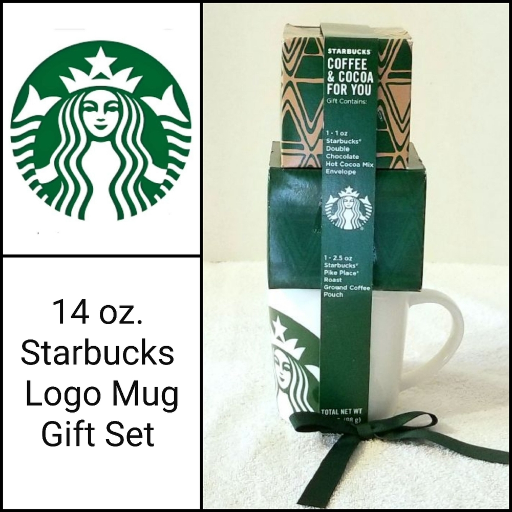 🆕️ Starbucks 14oz Siren Logo Mug Gift Set